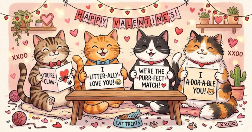 Funny Cat Valentine Puns 😂🐱
