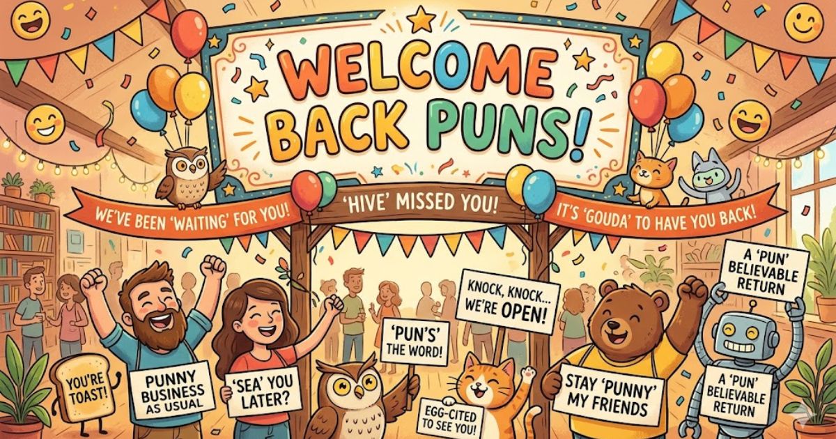 welcome back puns