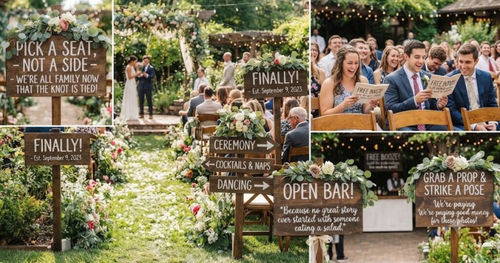 Best Clever Funny Wedding Signs for Every Wedding