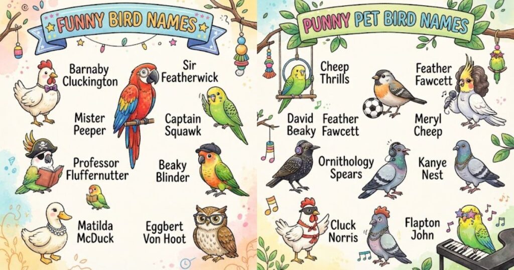 Funny Bird Names & Punny Pet Bird Names