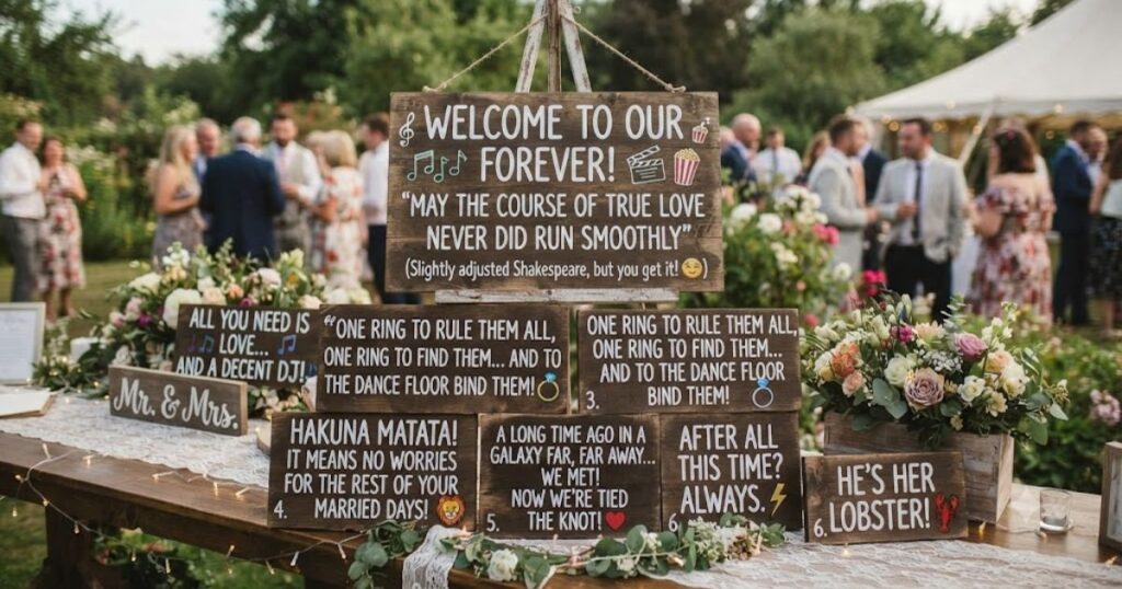 Music, Movie & Pop Culture Wedding Sign Puns