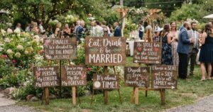 puns clever funny wedding signs