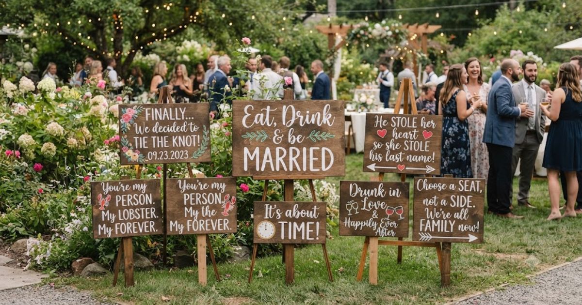 puns clever funny wedding signs