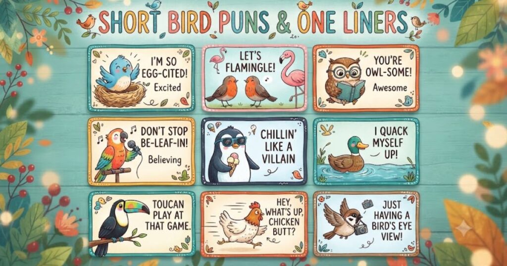 Short Bird Puns & One Liners