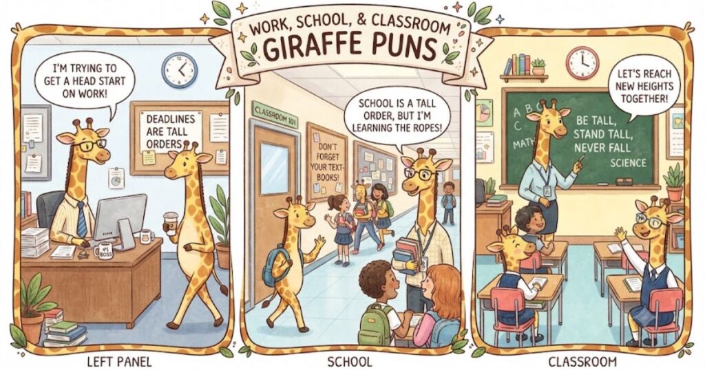 Work, School, and Classroom Giraffe Puns