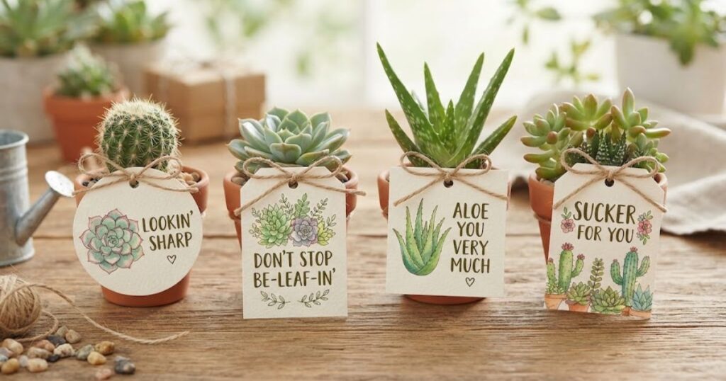 🎁 Succulent Gift Tag Puns