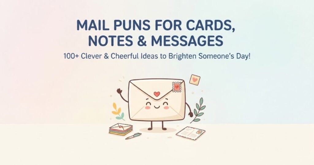 Mail Puns for Cards, Notes and Messages