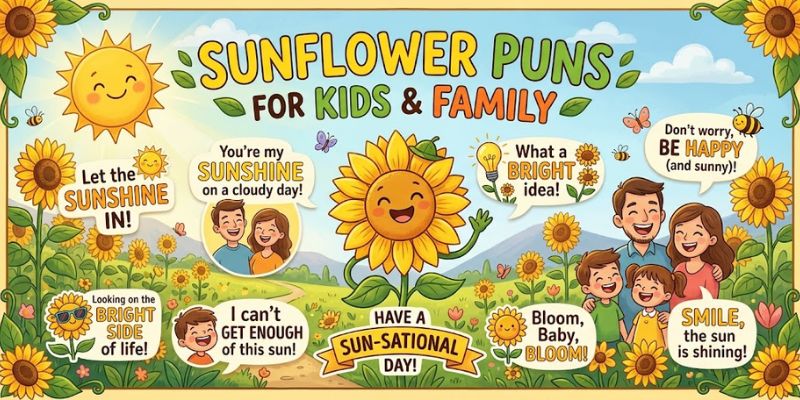 Sunflower Puns for Kids & Family